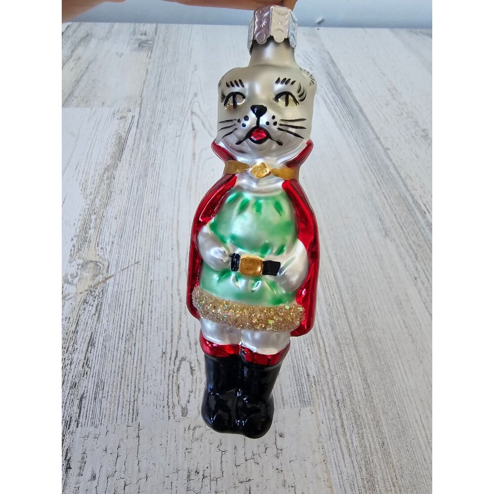 Radko cat soldier glitter ornament Xmas tree‎ nutcracker